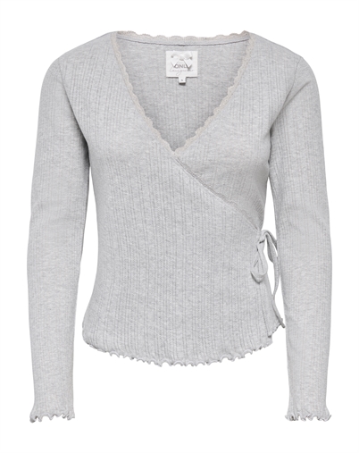 Only - ONLVips Wrap Cardigan - Light Grey Melange